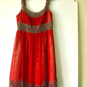 Adrianna Papell Evening Empire beaded waist dress